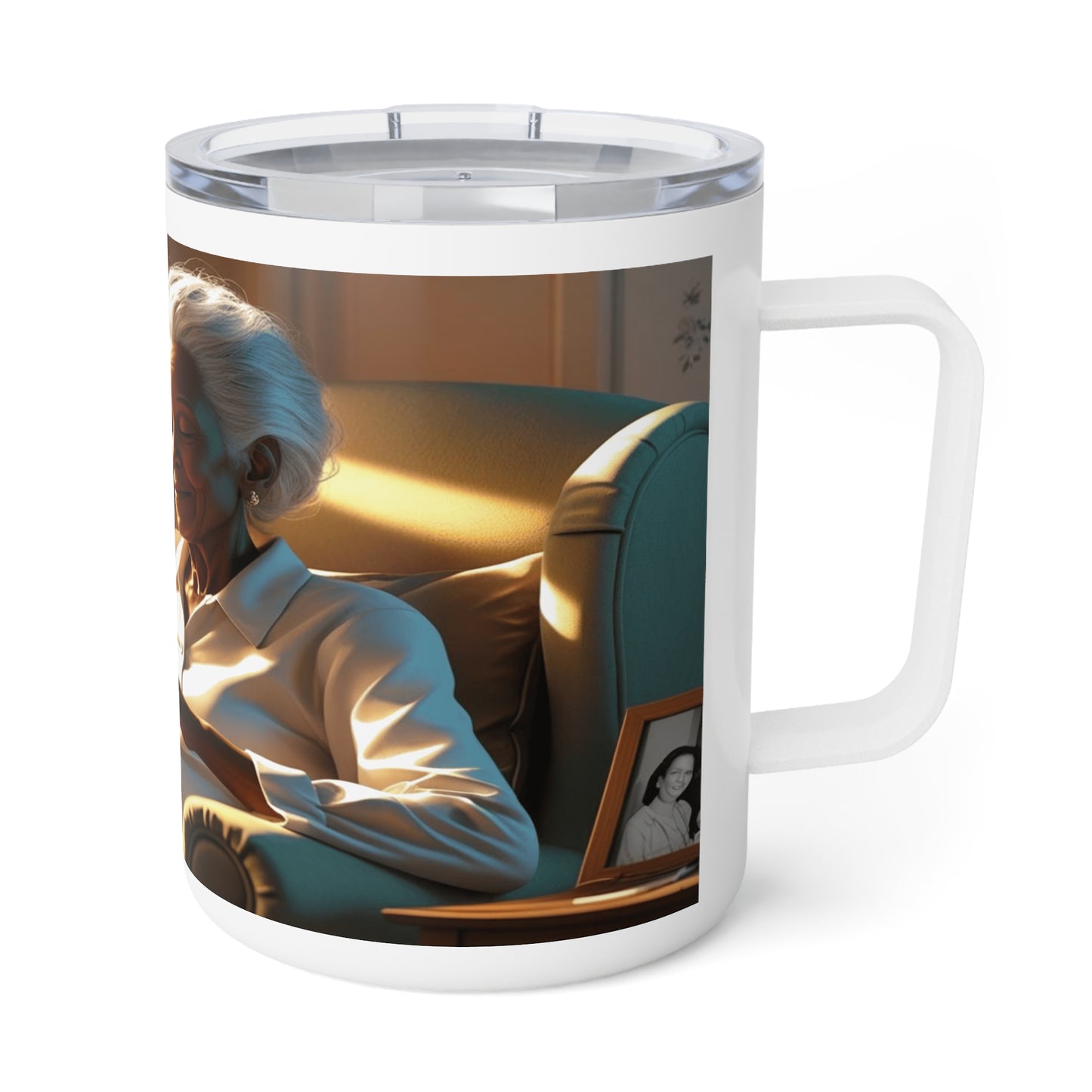 Mug isotherme « Ton amour efface la solitude de mes quatre-vingts printemps » (Collection en Route vers la Sagesse)