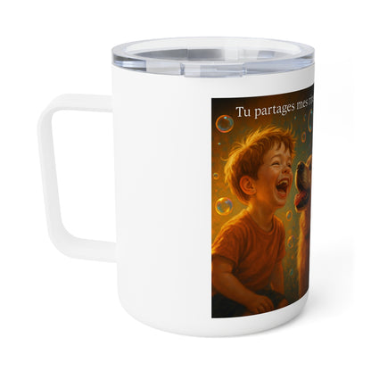 Mug isotherme « Tu partages mes rires et consoles mes pleurs.»( Collection Retour à l'enfance)