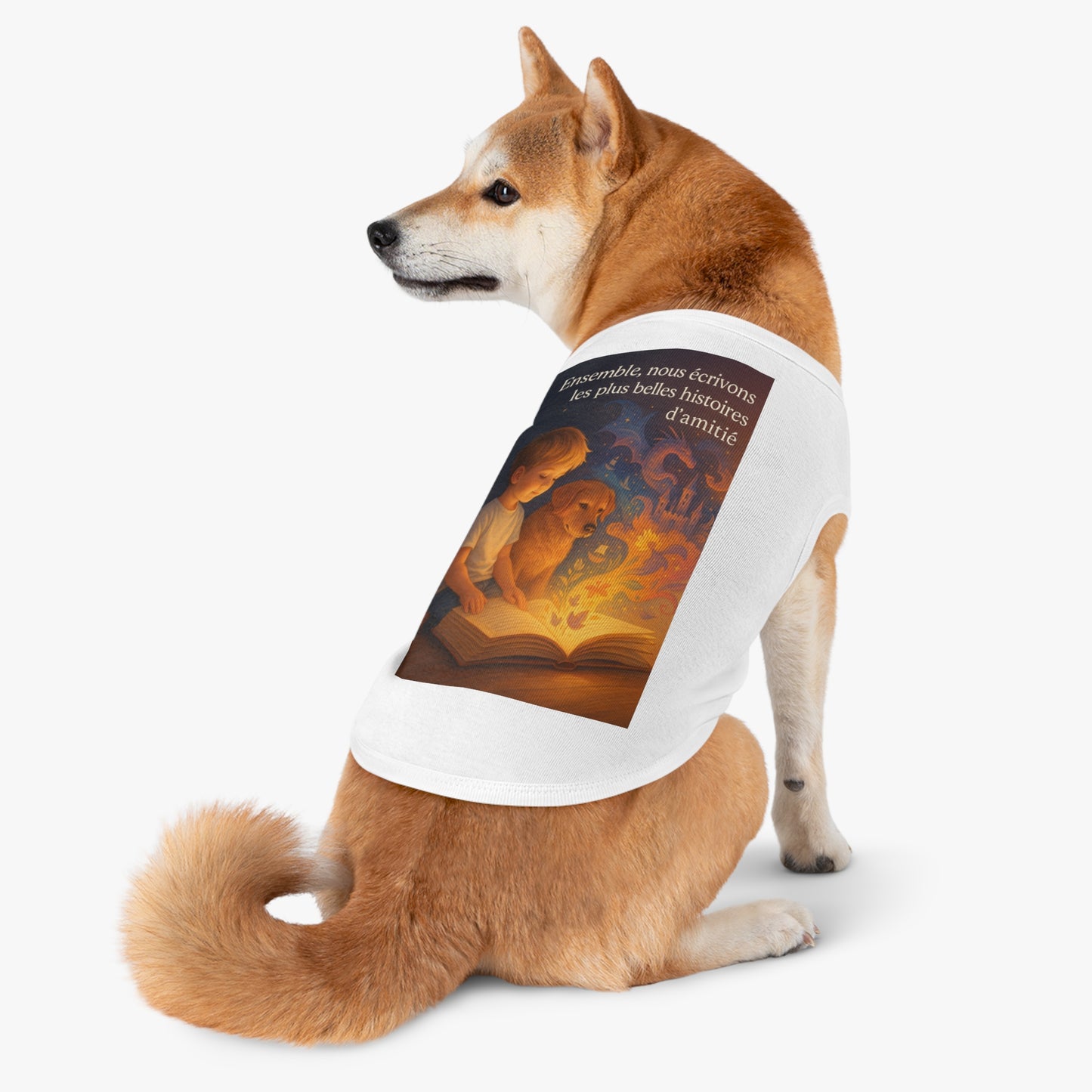 Débardeur pour animaux de compagnie « Ensemble nous écrivons les plus belles histoires d'amitié.» ( Collection Retour à l'enfance)