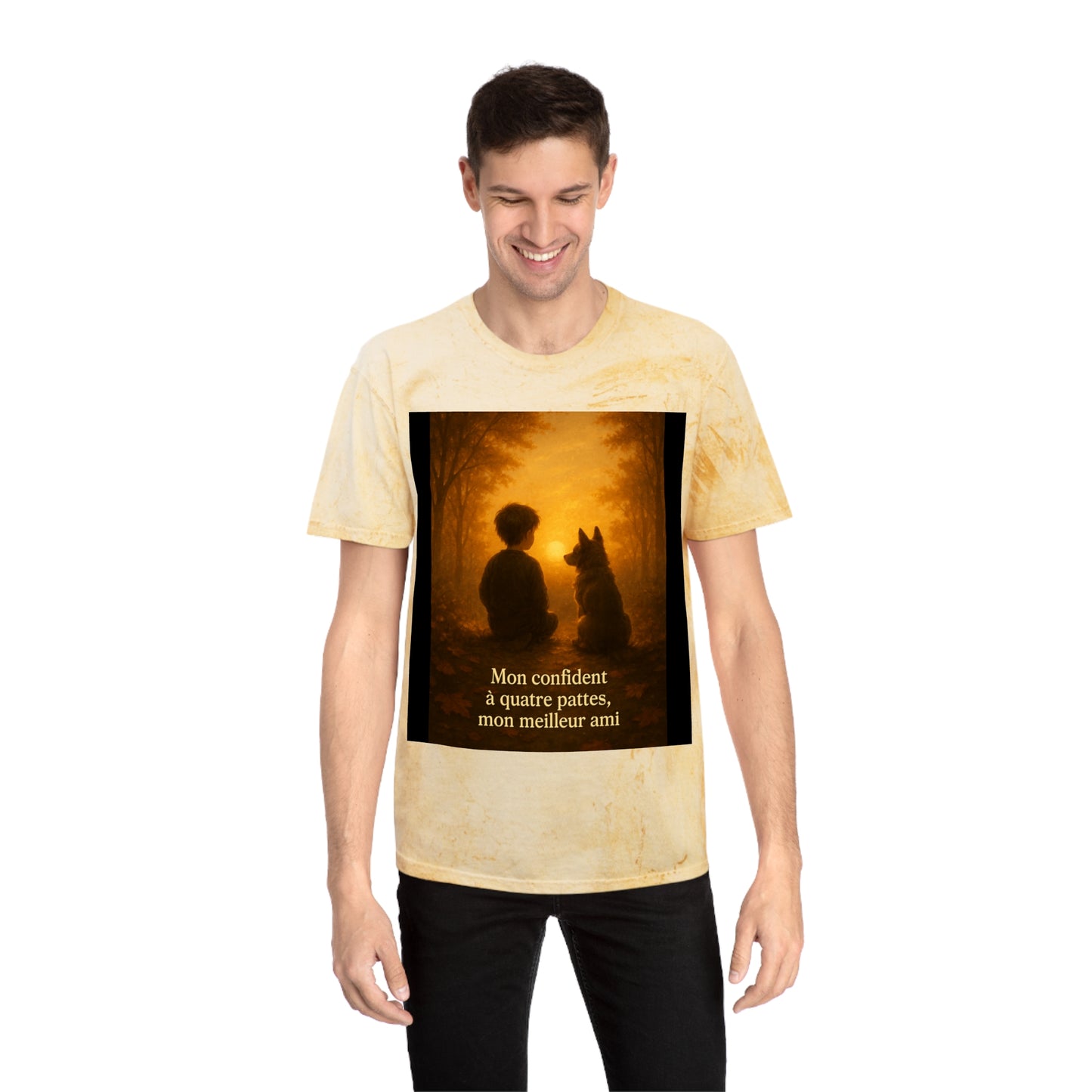 T-Shirt Unisexe « Mon confident à quatre pattes, mon meilleur ami.» ( Collection Retour à l'enfance)