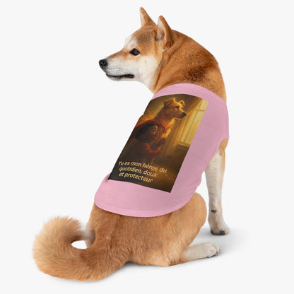 Débardeur pour animaux  « Tu es mon héros du quotidien, doux et protecteur.» (Collection Retour à l'enfance)