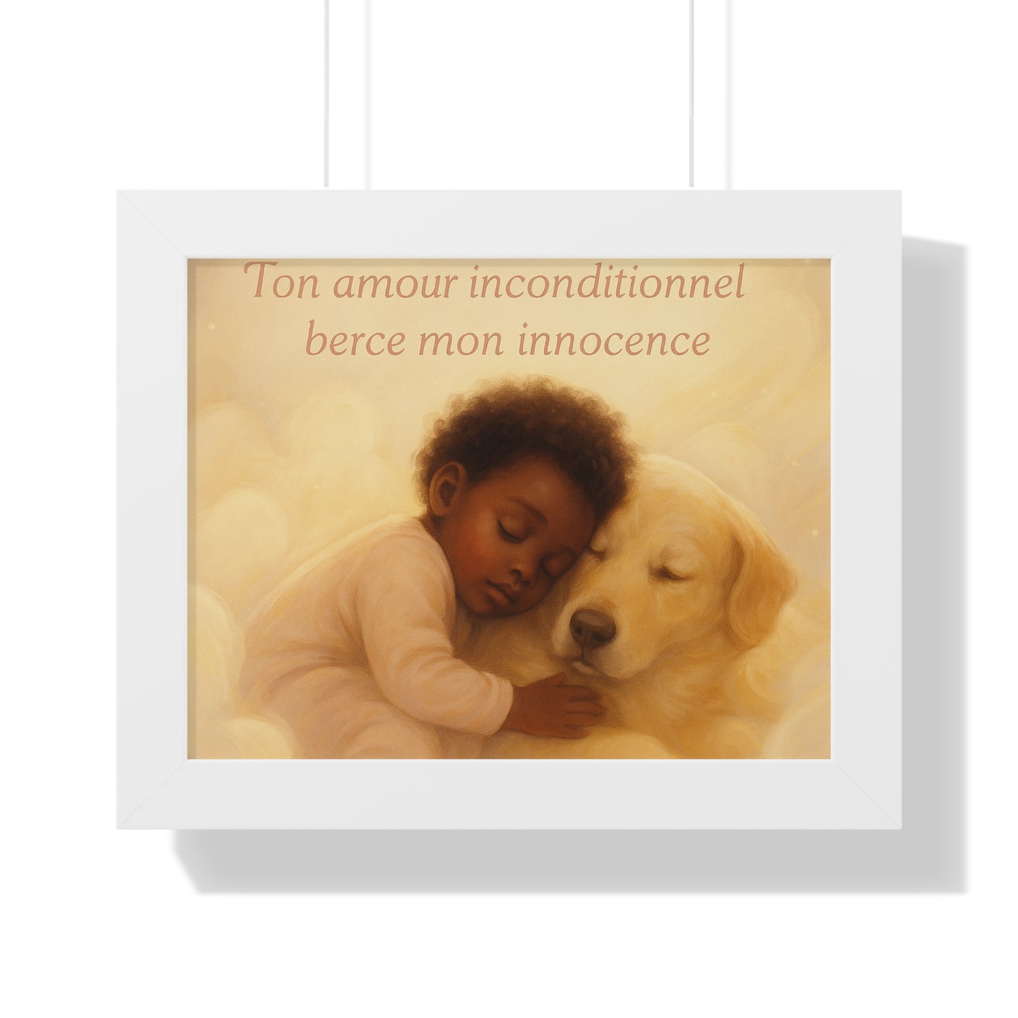 Affiche encadrée « Ton amour inconditionnel berce mon innocence.» (Collection Retour à l'enfance)