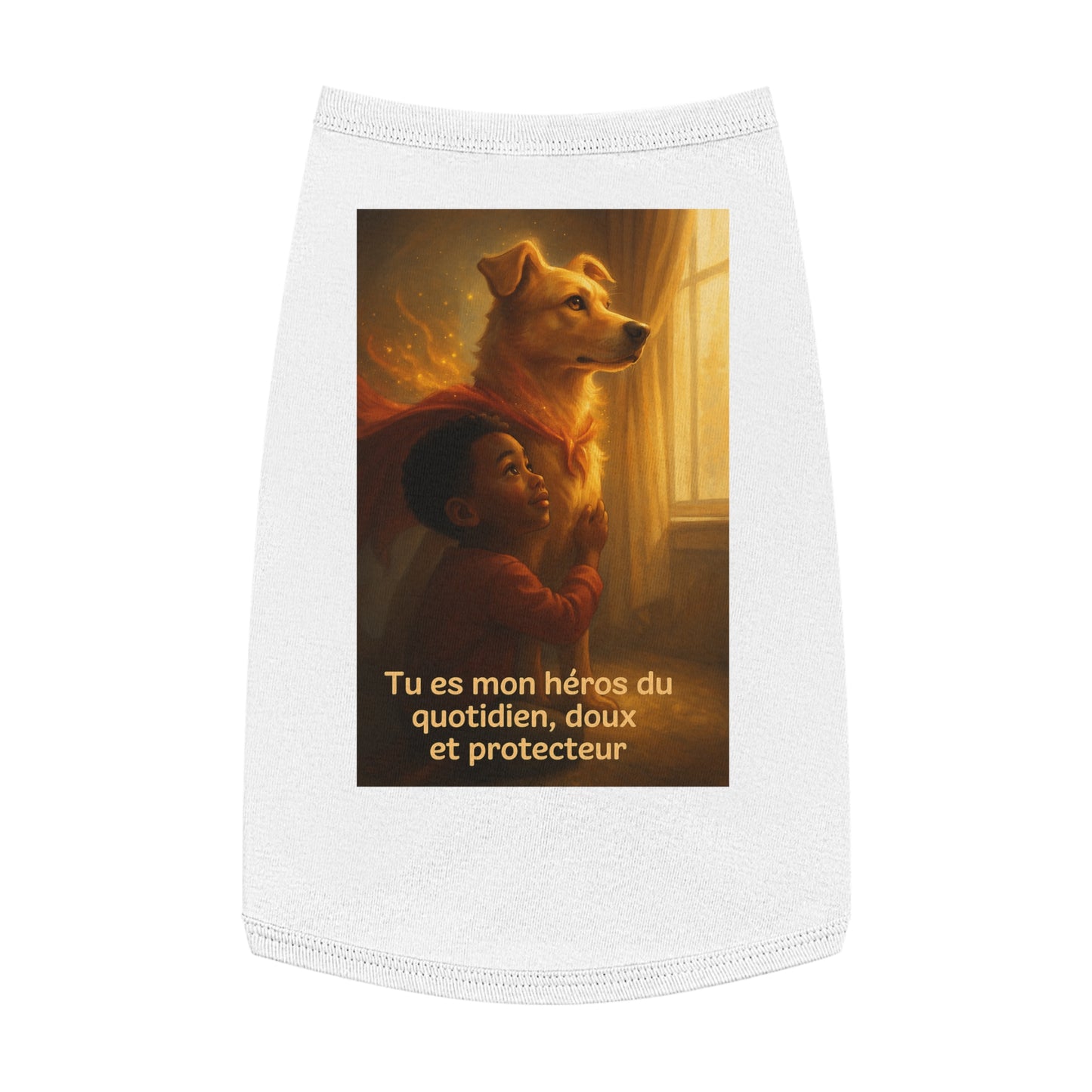 Débardeur pour animaux  « Tu es mon héros du quotidien, doux et protecteur.» (Collection Retour à l'enfance)