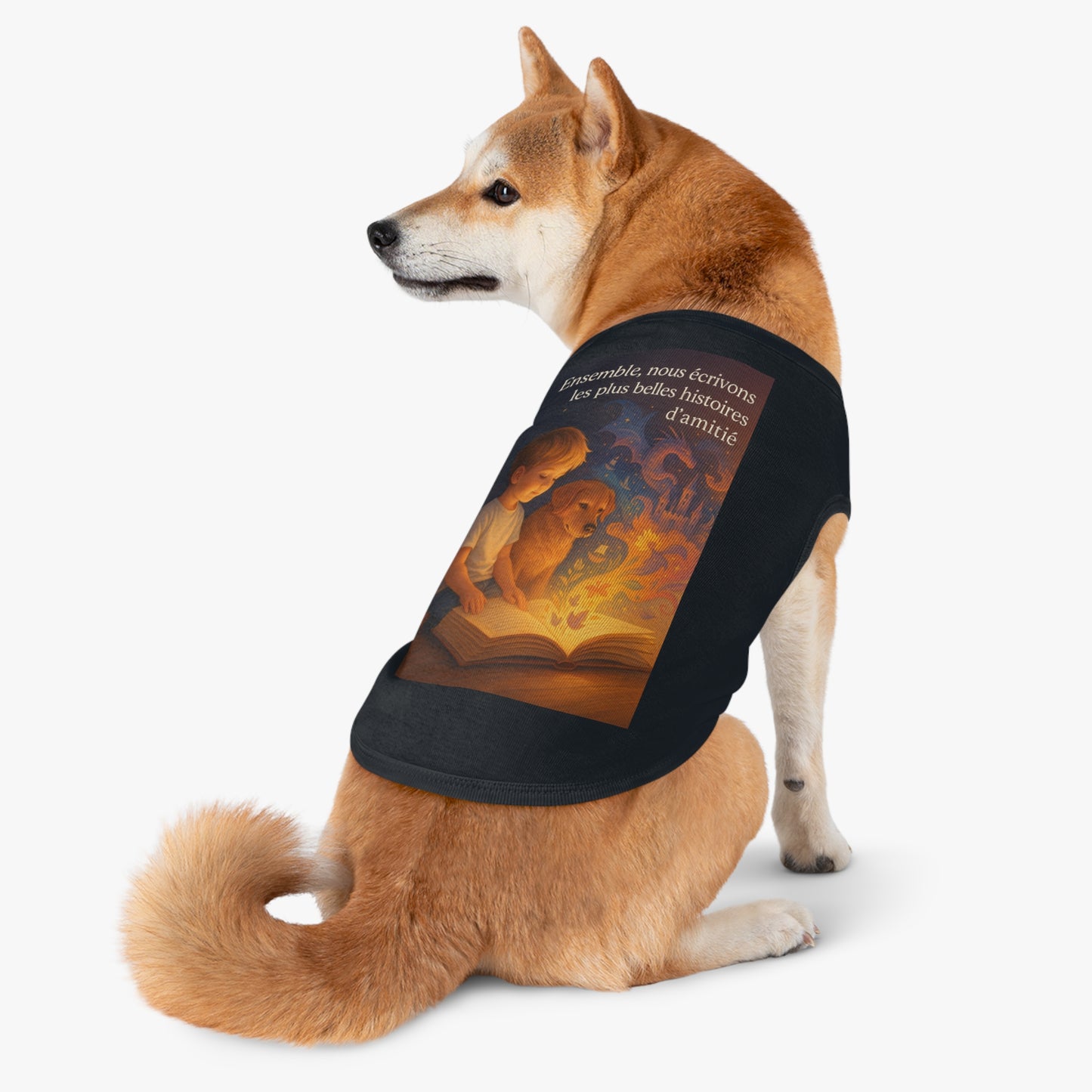 Débardeur pour animaux de compagnie « Ensemble nous écrivons les plus belles histoires d'amitié.» ( Collection Retour à l'enfance)
