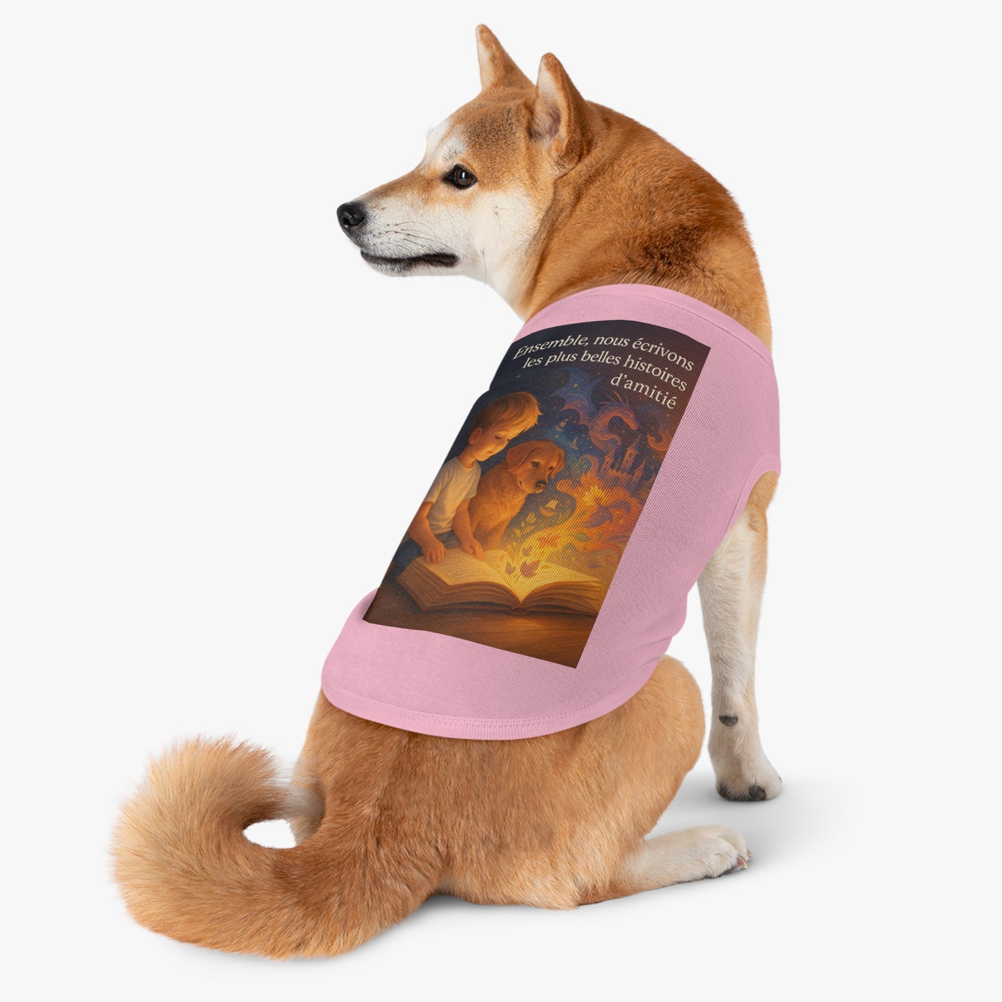 Débardeur pour animaux de compagnie « Ensemble nous écrivons les plus belles histoires d'amitié.» ( Collection Retour à l'enfance)