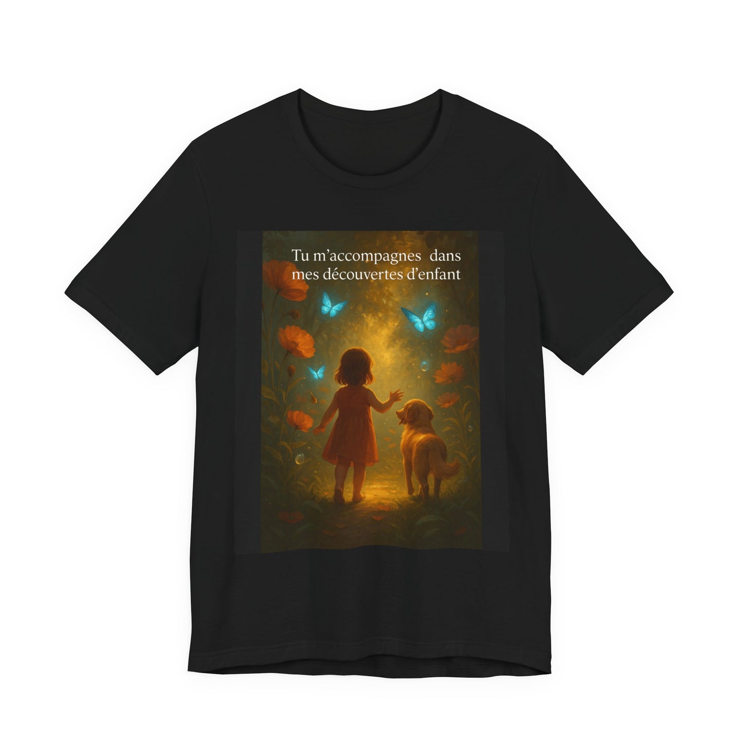 T-Shirt Unisexe  « Tu m'accompagnes dans mes découvertes d'enfant. » ( Collection Retour à l'enfance)
