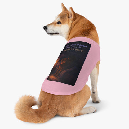 Débardeur pour animaux de compagnie « Tes câlins chassent mes peurs du monstre sous le lit.» (Collection Retour à l'enfance)