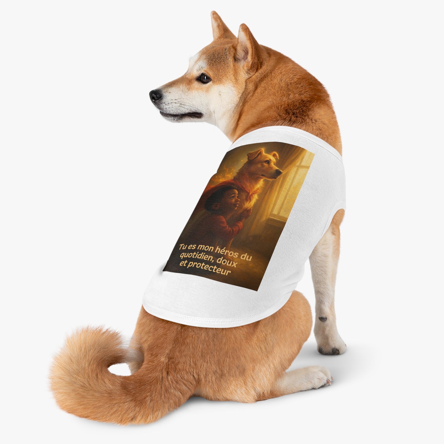 Débardeur pour animaux  « Tu es mon héros du quotidien, doux et protecteur.» (Collection Retour à l'enfance)